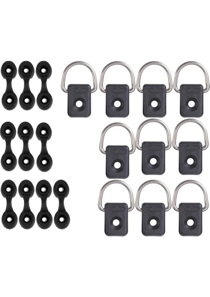 10 Kayak Tekne Bungee Bağlantı Döngüler Pad Göz Tokası ve 10 Güverte Takım D-Rings (Yurt Dışından)
