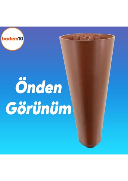Napoli Lüks Mobilya Kanepe Tv Ünitesi Koltuk Ayağı 12 Cm Kahverengi Ahşap Desenli Baza Ayakları