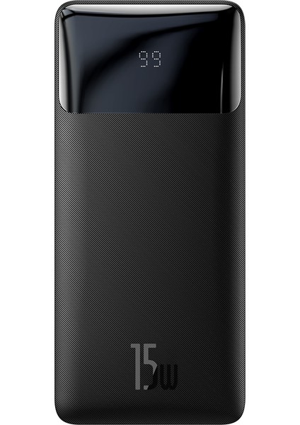 Bipow Overseas Edition Dijital Ekranlı 15W 10.000 Mah Powerbank Siyah