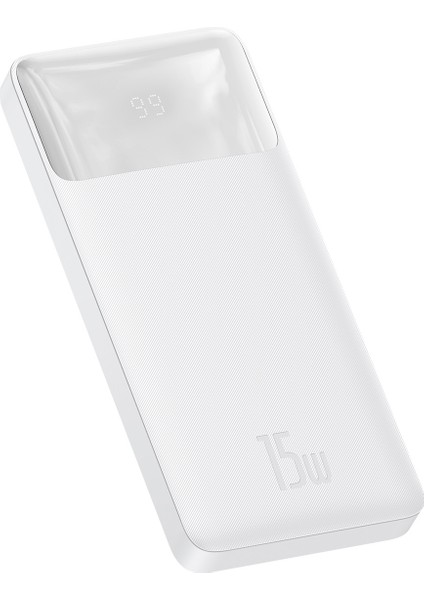 Bipow Overseas Edition Dijital Ekranlı 15W 10.000 Mah Powerbank Beyaz