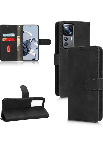 Xiaomi Mi 12T Pro Uyumlu Kılıf 360 Derece Tam Kaplar Deri Dokulu Kapaklı Cüzdan Standlı