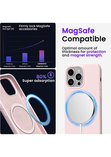 iPhone 13 Pro Kılıf Magsafe Wireless Şarj Özellikli Sıvı Jel Lansman Renkli Silikon Kılıf