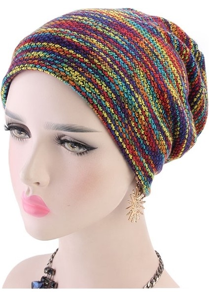 Çift Kumaş Kış Sıcak Renkli Skullies Kış Şapkası (Yurt Dışından)