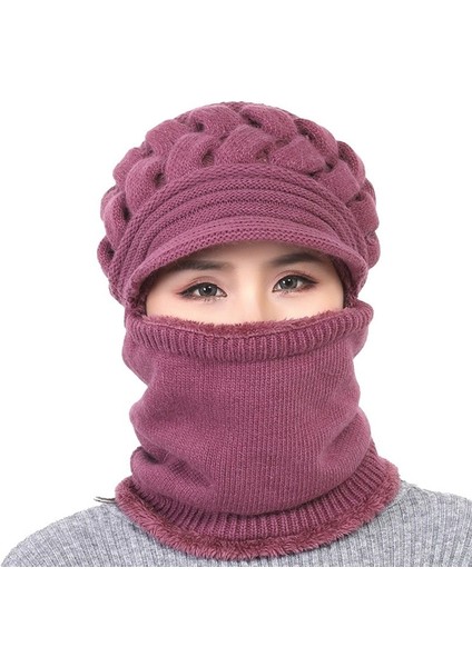 Kadın Örgü Şapka Eşarp Boyun Kapamalı (Yurt Dışından)