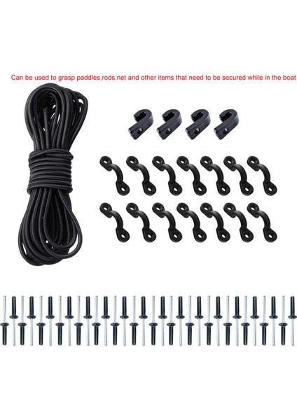 8 Metre 6 mm. Naylon Bungee Kayak Güverte Döngüleri Bağlantı Pad Gözleri J Hooks Perçinler Kiti (Yurt Dışından) fiyatları
