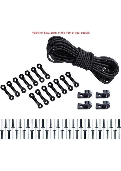 8 Metre 6 mm. Naylon Bungee Kayak Güverte Döngüleri Bağlantı Pad Gözleri J Hooks Perçinler Kiti (Yurt Dışından) modelleri