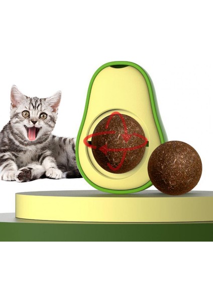 Avokado Dönen Kedi Nanesi Cat Mint Oyun Topu Doğal Catnipli Kedi Oyuncağı