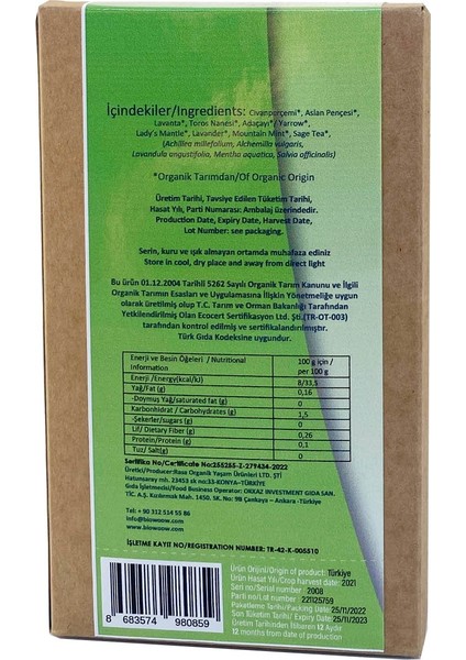 Organik Civan Perçemli Karışık Bitki Çayı 80 gr modelleri