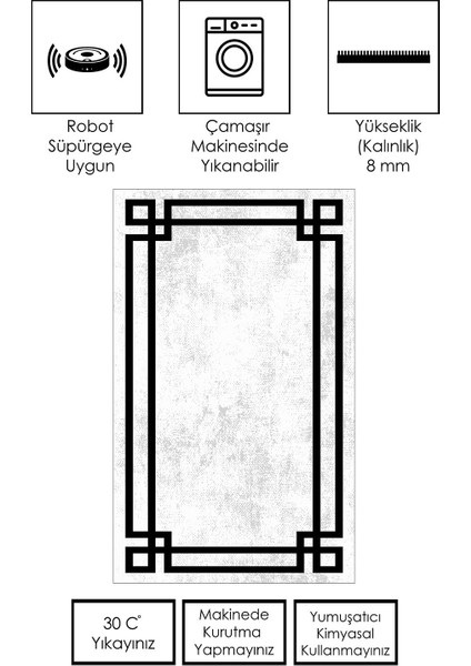 Makinede Yıkanabilir Kaymaz Taban Leke Tutmaz Salon Halısı Mutfak Halısı ve Yolluk