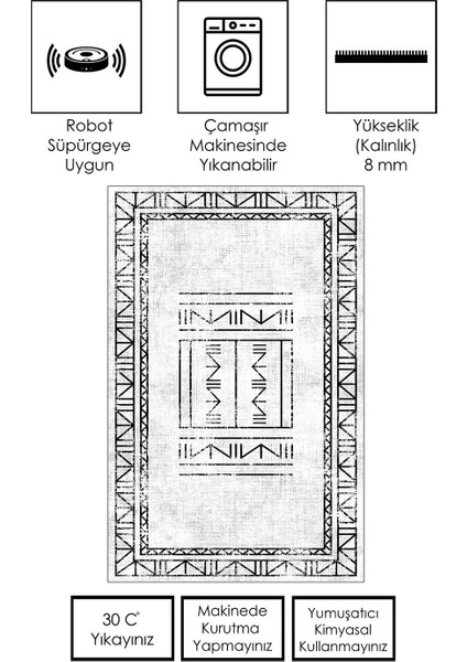 Makinede Yıkanabilir Kaymaz Taban Leke Tutmaz Salon Halısı Mutfak Halısı ve Yolluk