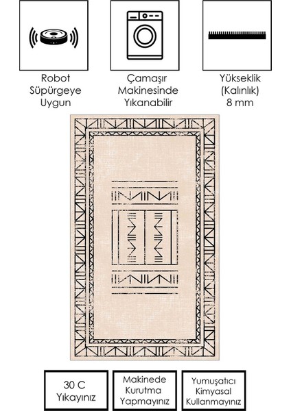 Makinede Yıkanabilir Kaymaz Taban Leke Tutmaz Salon Halısı Mutfak Halısı ve Yolluk