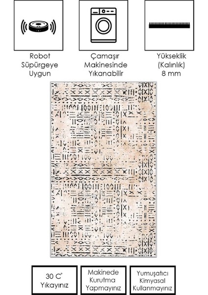Makinede Yıkanabilir Kaymaz Taban Leke Tutmaz Salon Halısı Mutfak Halısı ve Yolluk