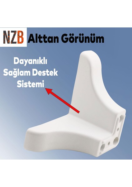 Lüks Mobilya Kanepe Sehpa Tv Ünitesi Koltuk Ayağı 7.5 cm Beyaz Baza Ayak