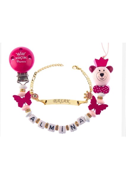 İsimli Bebek Emzik Zinciri ve Bebek Künyesi