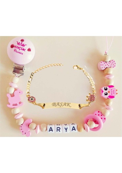 İsimli Bebek Emzik Zinciri ve Bebek Künyesi