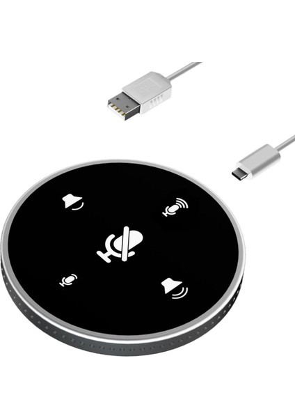 USB Konferansı Mikrofonu Hoparlör 360 ° Pc Dizüstü Bilgisayar Beyaz Için Çok Çizim (Yurt Dışından)