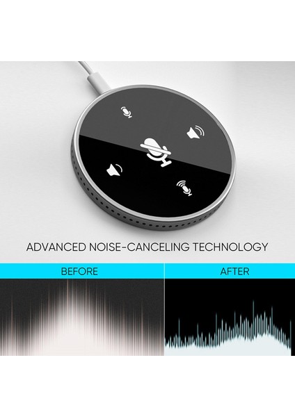 USB Konferansı Mikrofonu Hoparlör 360 ° Pc Dizüstü Bilgisayar Beyaz Için Çok Çizim (Yurt Dışından)