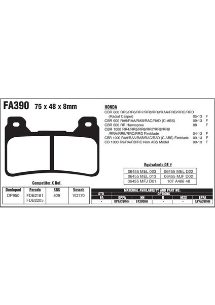 Hon.cbr 1000 04-16 Ebc Ön Fren Balatası