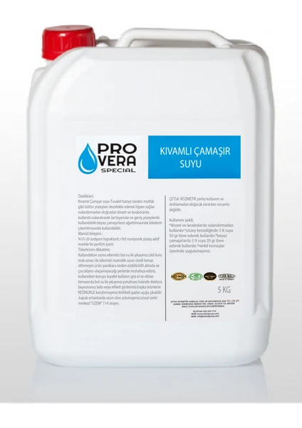 Çamaşır Suyu Yoğun 5 kg (Provera P)