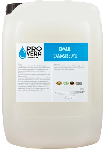 Çamaşır Suyu Yoğun 20 kg (Provera P)