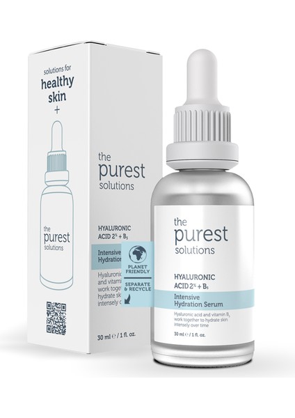 The Purest Solutions, Yoğun Nemlendirme ve Dolgunlaştırıcı etkili, Yenileyici Cilt Bakım Serumu 30 ml (Hyaluronic Acid %2 + B5)