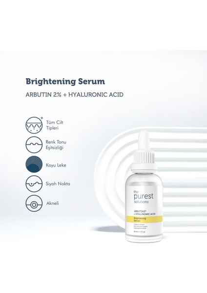 The Purest Solutions, Leke Karşıtı Arbutin Cilt Bakım Serumu 30 ml  (Arbutin %2 + Hyaluronic Acid)