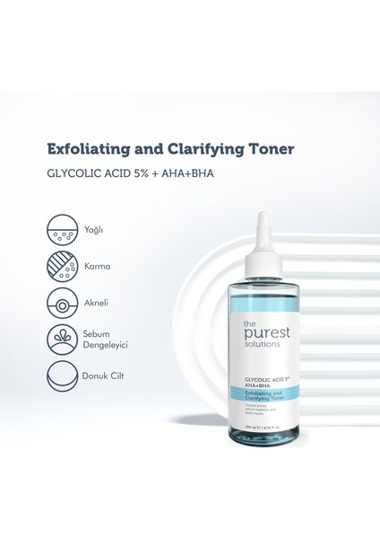 The Purest Solutions Canlandırıcı Tüm Ciltler için Glikolik Asit Tonik 200 ml