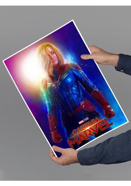 Captain Marvel Poster 45X60CM Afiş - Kalın Poster Kağıdı Dijital Baskı