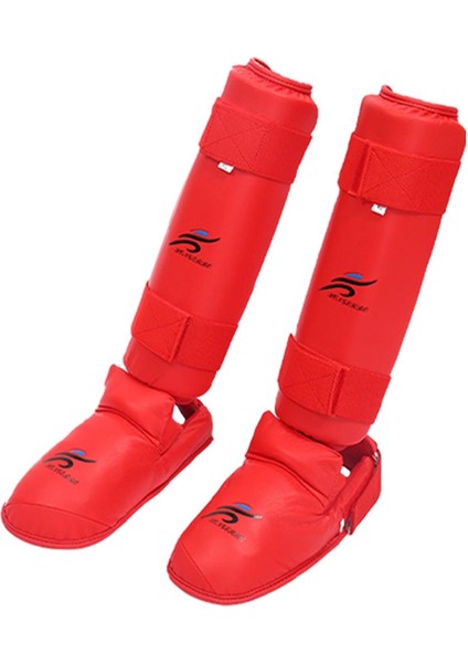 Mma Shin Muhafızları Dişli Bacak Instep Koruma Pedleri Yetişkinler Için Karate Ayrı Kırmızı M (Yurt Dışından)