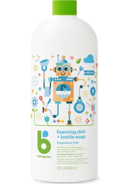 Bitkisel Formüllü Bebek Gereçleri Yıkama Köpüren Sabun Yedeği 946ML