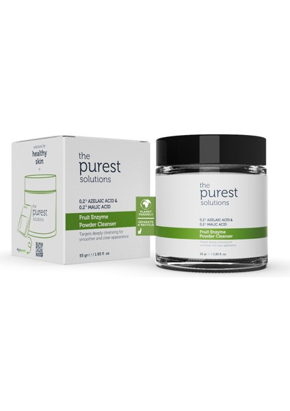 The Purest Solutions,  Arındırıcı ve Canlandırıcı Tüm ciltler için  Meyve Asitleri İçeren Toz Temizleyici 55 Gr (%0,2 Azelaik Asit & Malik Asit)