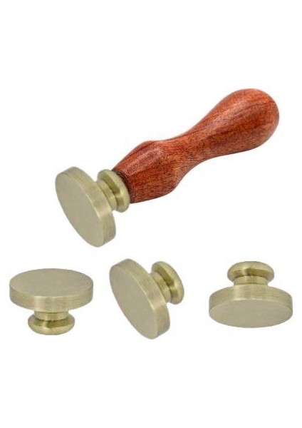 Boş Mum Mühür Pirinç Damga Başlığı Yuvarlak 25MM Bronz
