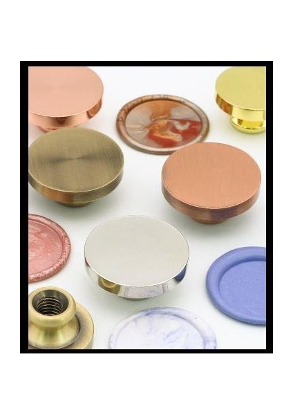 Boş Mum Mühür Pirinç Damga Başlığı Yuvarlak 25MM Bronz fırsatları