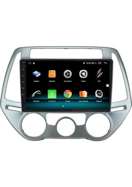 Hyundai I20 Android 10 Carplay Özellikli Navigasyon Multimedya Ekran 2gb Ram + 32GB HDD