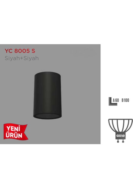 Sıva Üstü Dekoratif Armatür Siyah YC-8005S fiyatları