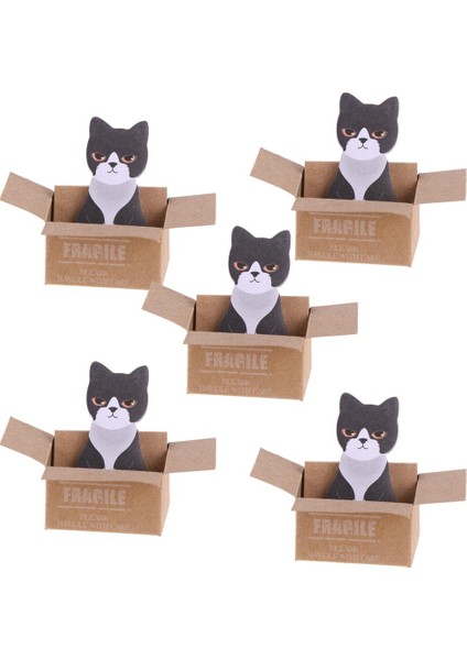 5 Paket Sevimli Karikatür 3D Hayvan Notu Yapışkan Notlar (Yurt Dışından)