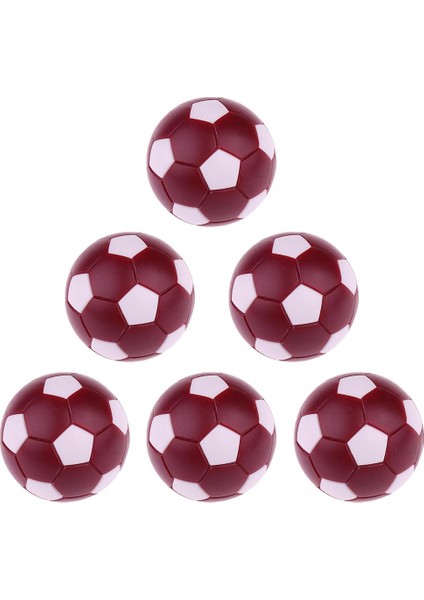 6 Adet 36MM Mini Futbol Topları Foosball Yedek Toplar Koyu Kırmızı (Yurt Dışından)