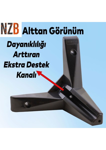 Lüks Mobilya Kanepe Sehpa Tv Ünitesi Koltuk Ayağı 10 cm Siyah Baza Ayak