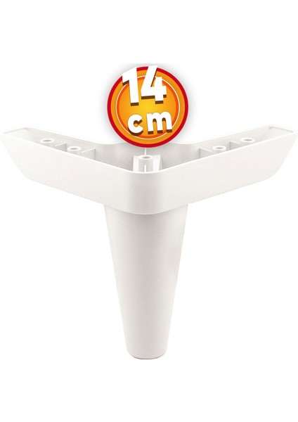 Lüks Mobilya Kanepe Sehpa Tv Ünitesi Koltuk Ayağı 14 cm Beyaz Baza Ayak
