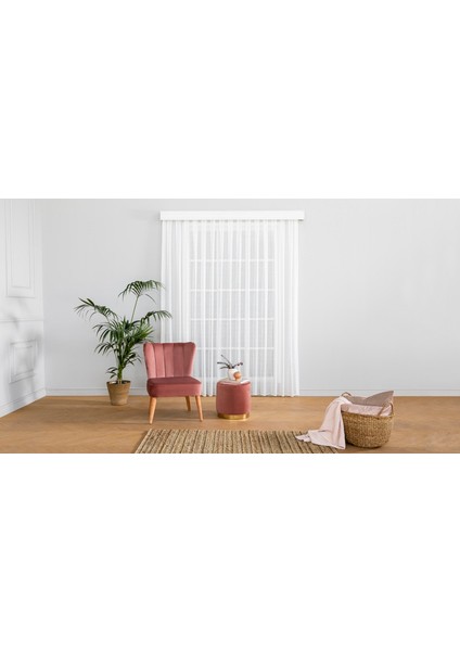 Örme Tül Ekru 1-3 Sık Pile 300X260