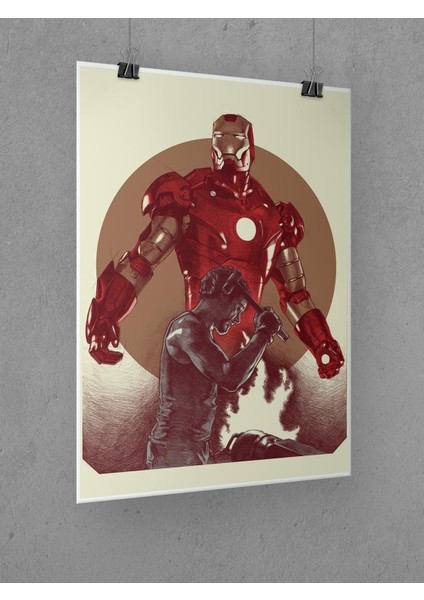 Iron Man Poster 45X60CM Demir Adam Afiş - Kalın Poster Kağıdı Dijital Baskı