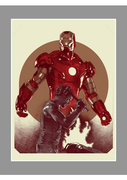 Iron Man Poster 45X60CM Demir Adam Afiş - Kalın Poster Kağıdı Dijital Baskı