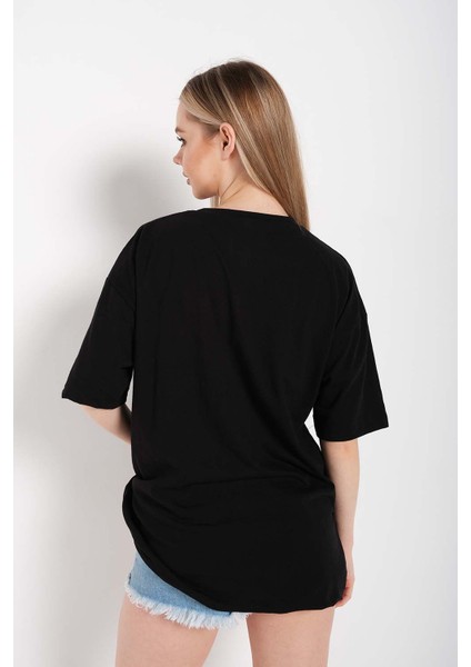 Kadın Oversize Freedom Baskılı T-Shirt indirimleri