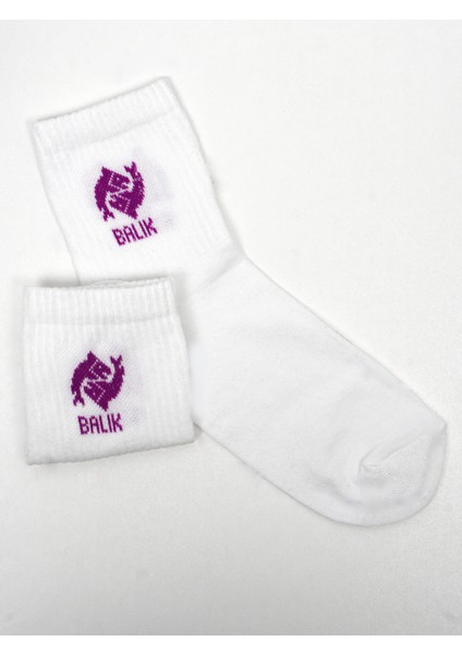 Beşiroğlu Grup Koç Burcu Tenis Gym Fitness Çorap Unisex Beyaz Astroloji Burç Desenli