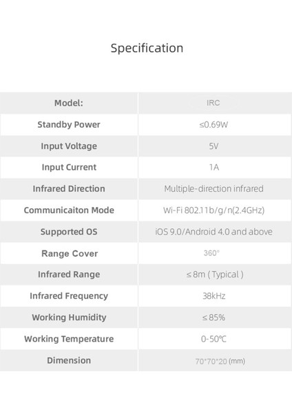 2pcs Wifi Ir Kontrol Akıllı Yaşam / Tuka Uygulaması ile Uyumlu (Yurt Dışından)