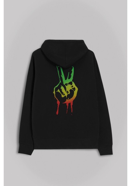 Reggae Özgürlük Işareti Rasta Iı Tımeline Ön ve Arka Baskılı Sweatshirt Kapüşonlu Hoodie fiyatları