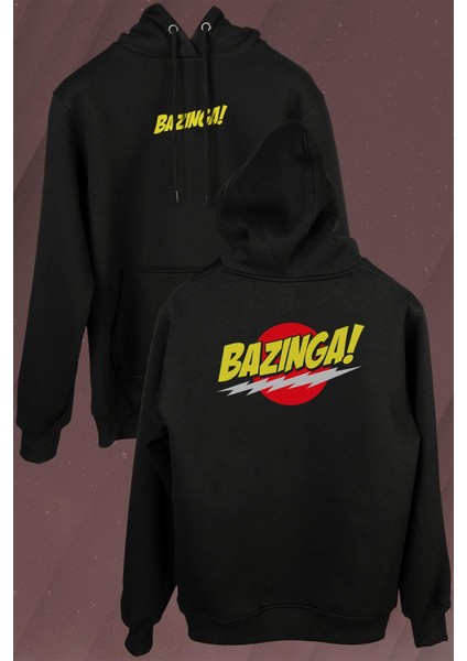Bazinga Şaka The Bıg Bang Theory Sheldon Cooper Ön ve Arka Baskılı Sweatshirt Kapüşonlu Hoodie