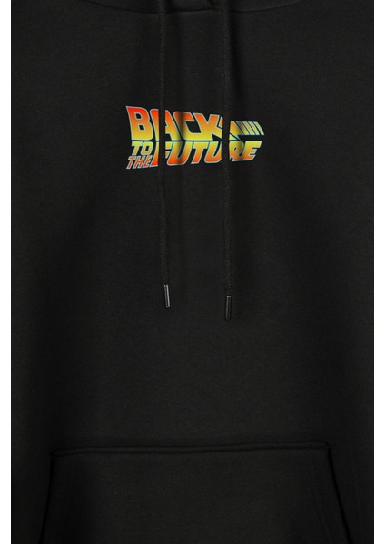 Back To The Future Geleceğe Dönüş Ön ve Arka Baskılı Sweatshirt Kapüşonlu Hoodie modelleri