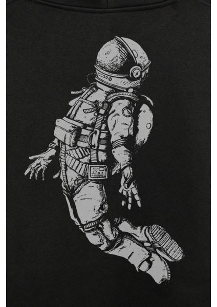 Uçan Astronot Uzay Yolculuğu Cosmos Galaksi Ön ve Arka Baskılı Sweatshirt Kapüşonlu Hoodie fiyatları