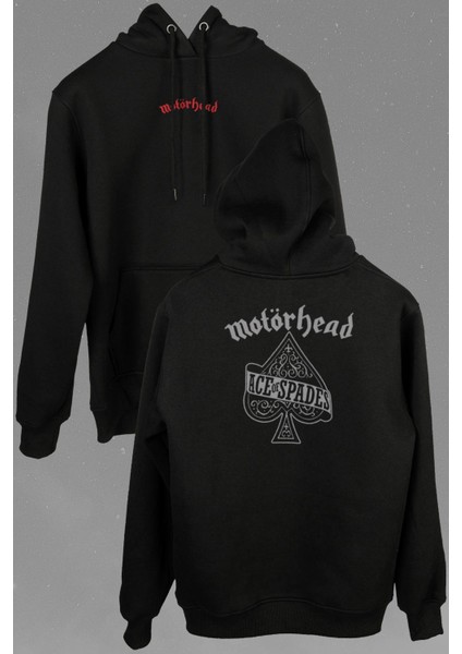Motorhead Logo Ace Of Spades Everything Else Ön ve Arka Baskılı Sweatshirt Kapüşonlu Hoodie